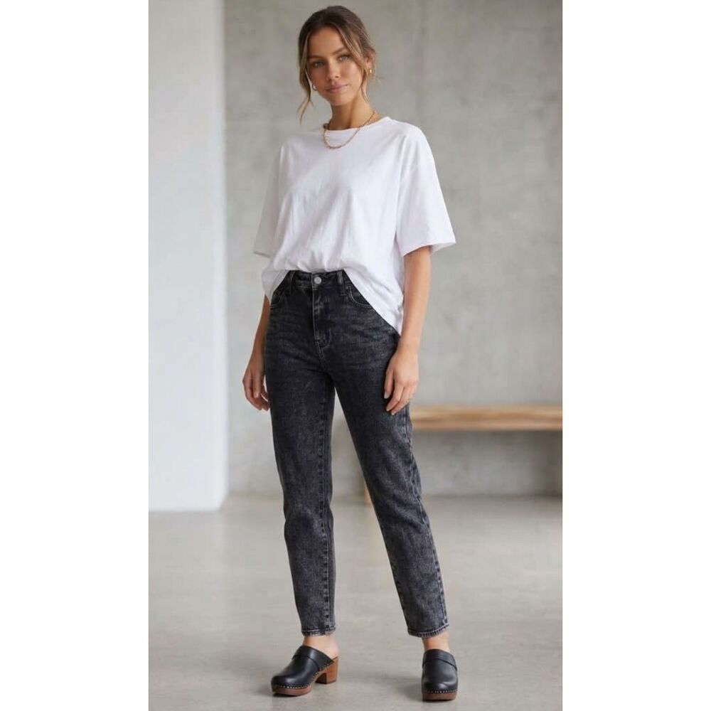 PacSun High Waist Mom Jeans Acid Washed Black Women's Size 25